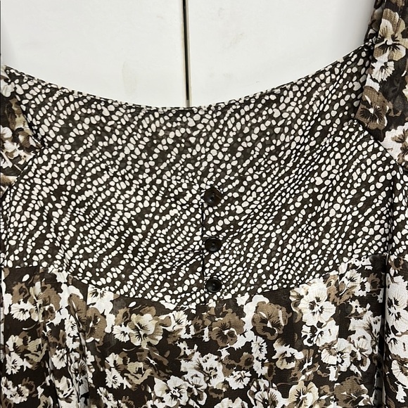 Apt. 9 Women's Black and Brown Floral Boho Blouse - Picture 6 of 12
